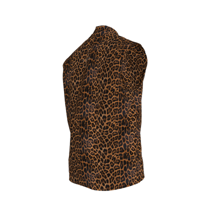 L'EGNA RISING (LEOPARD) VEST – Heavy Stretch Cotton Twill Gilet