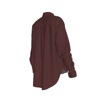 Oversized Organic Cotton Twill Shirt – Deep Wine