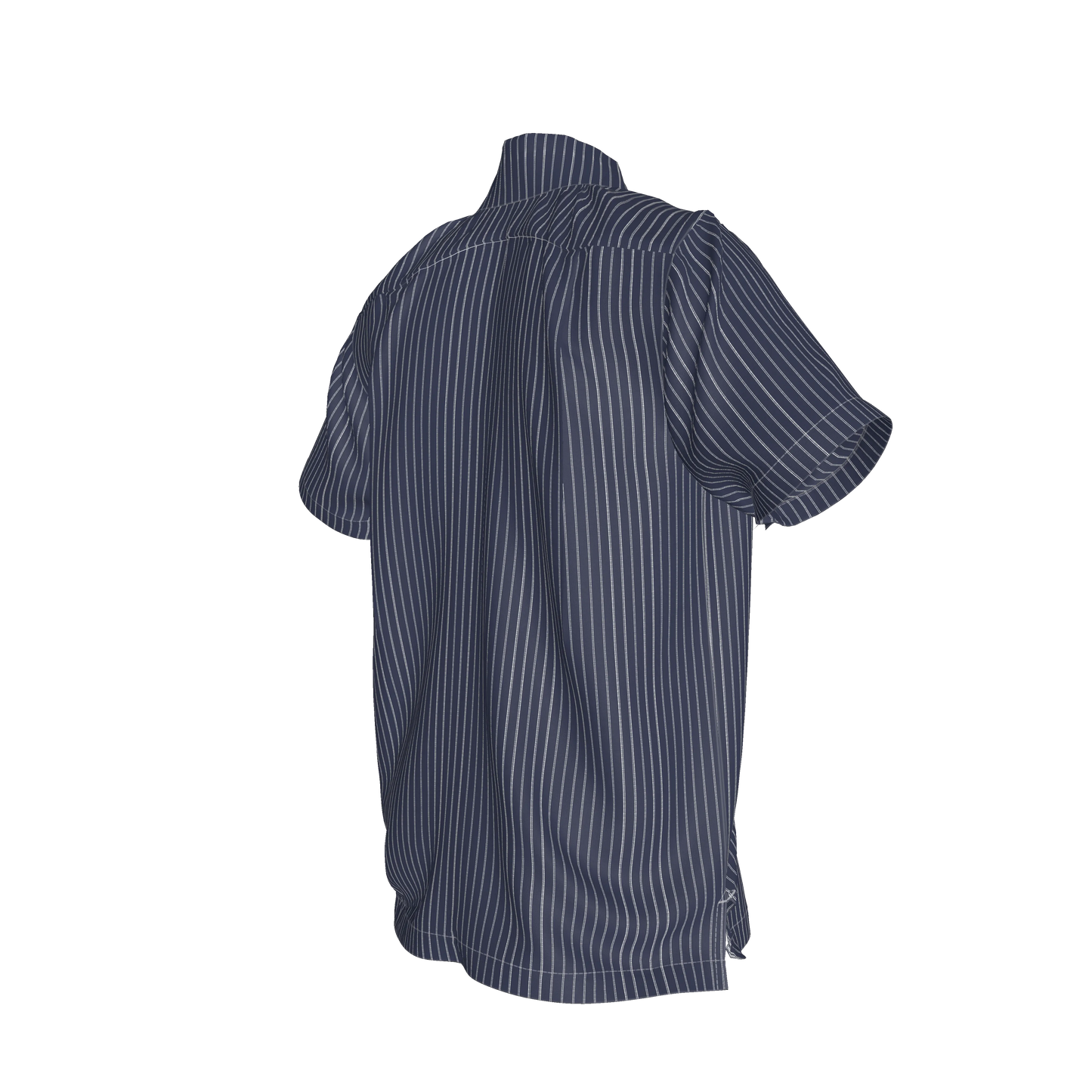 White on Dk Blue Short Sleeve Men’s Shirt with Collar