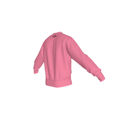 The 'Eddie Roche' Pink White Text Crew Neck Sweatshirt