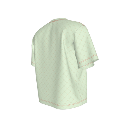 Crown and Lines Light Green Women’s Cropped T-Shirt