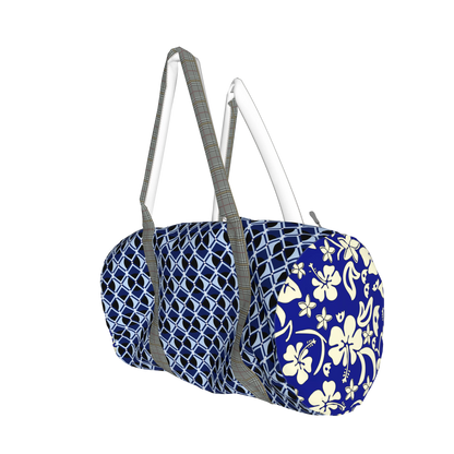 19" Duffel Bag in Digital Indigo Grid/Floral Print