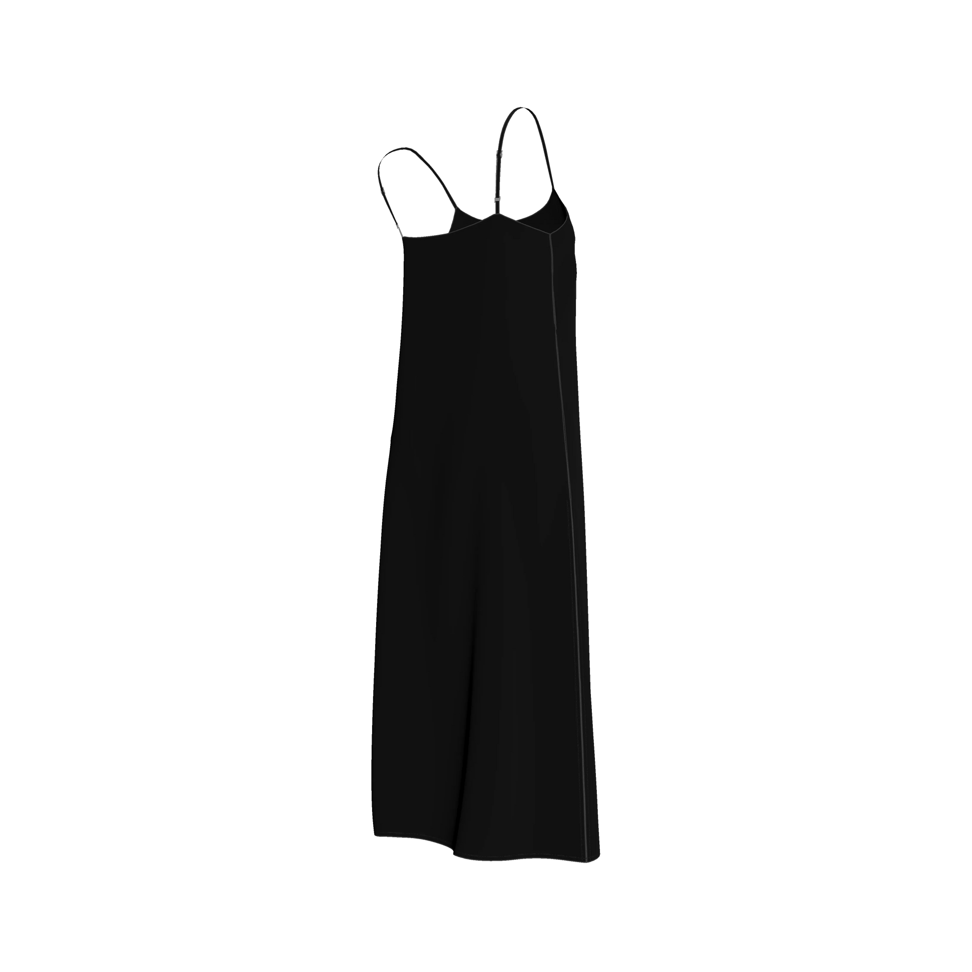 Pure Black Slip Dress in Ecovero Viscose Crepe