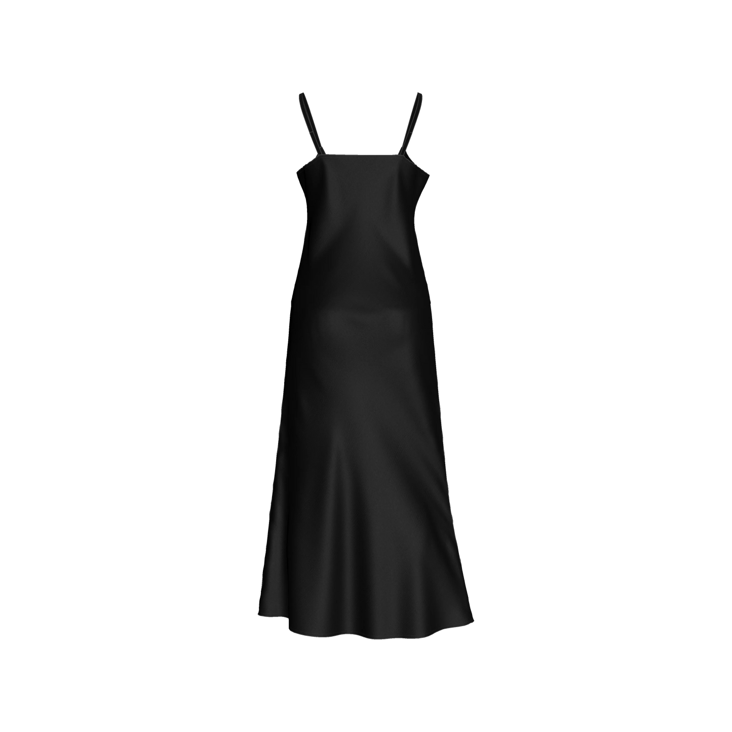 The Essential Pure Black Bias Slip Dress in Ecovero Viscose Crepe