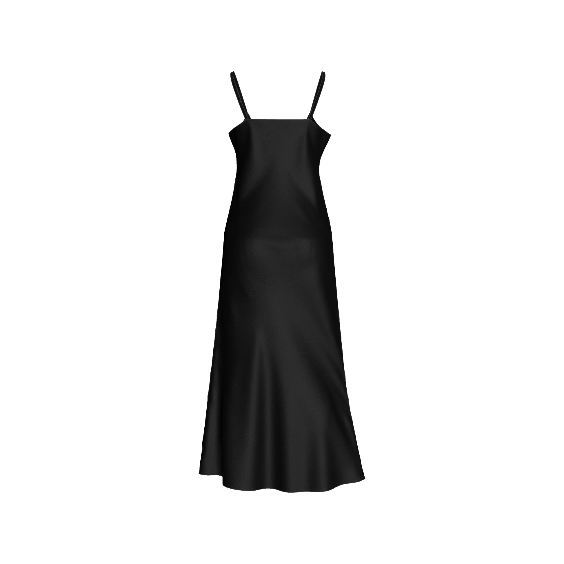 The Essential Pure Black Bias Slip Dress in Ecovero Viscose Crepe