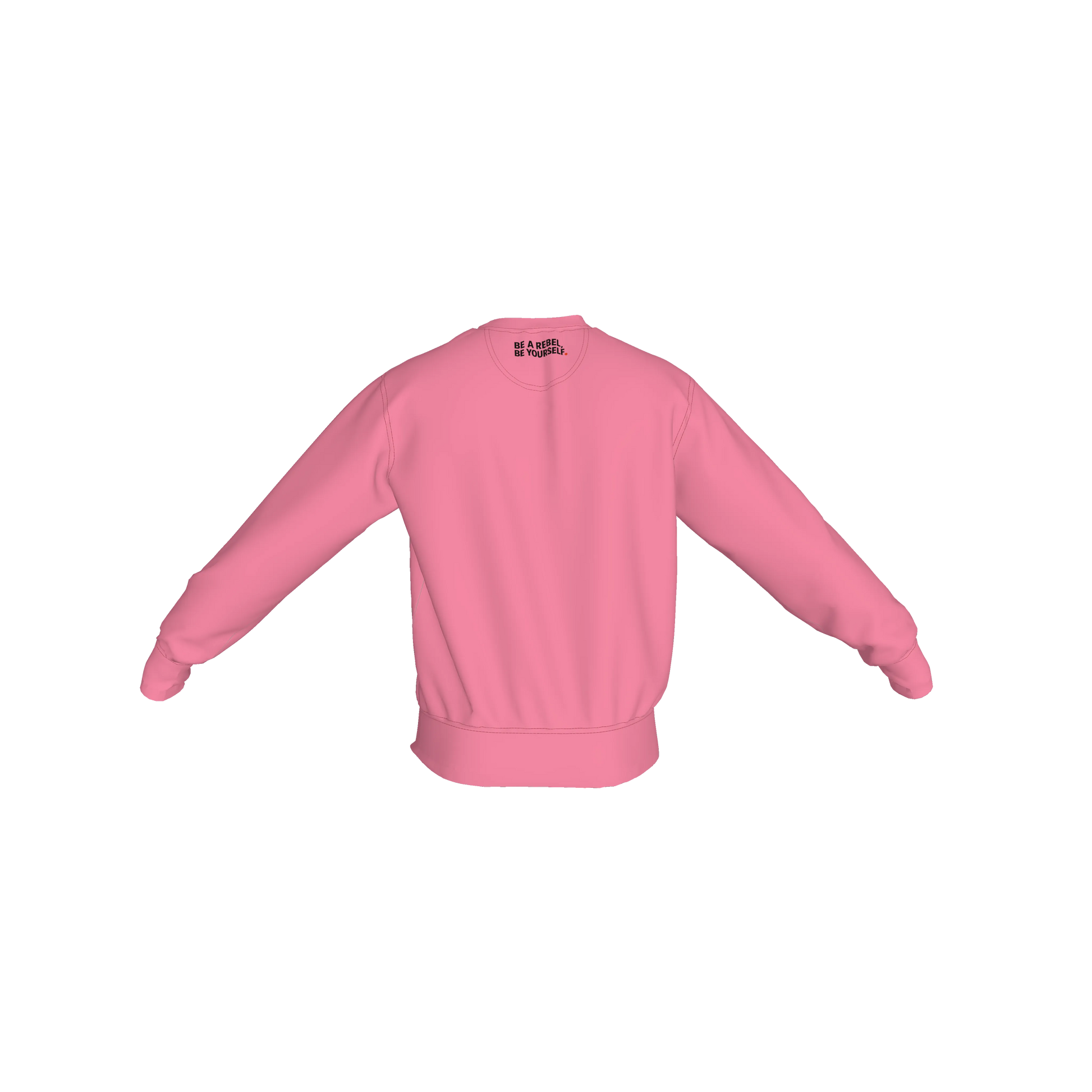 The 'Eddie Roche' Pink White Text Crew Neck Sweatshirt