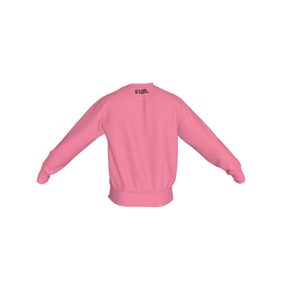The 'Eddie Roche' Pink White Text Crew Neck Sweatshirt