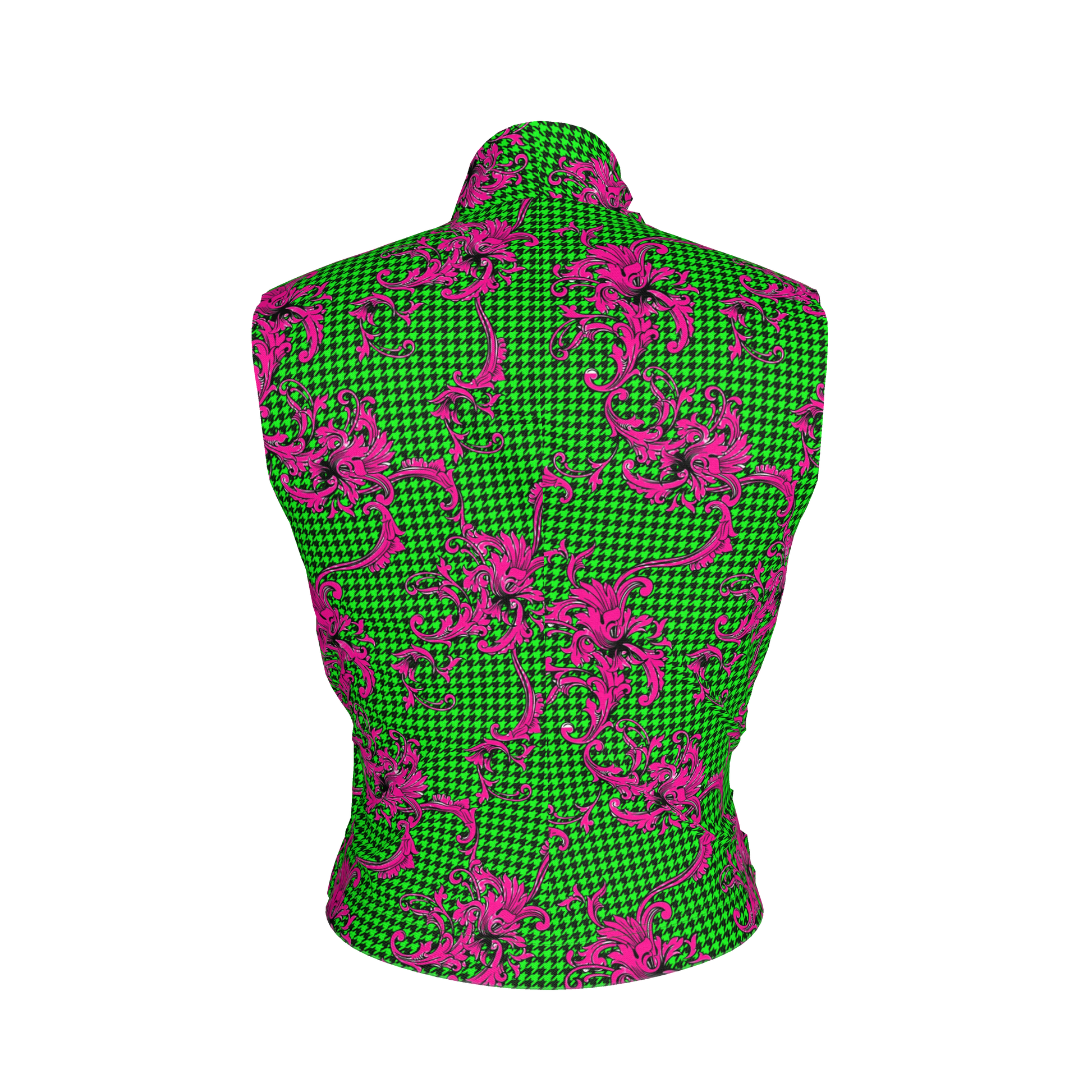 Pink & Green Houndstooth Surplice - Bamboo/Cotton Blend