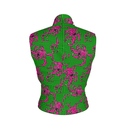 Pink & Green Houndstooth Surplice - Bamboo/Cotton Blend