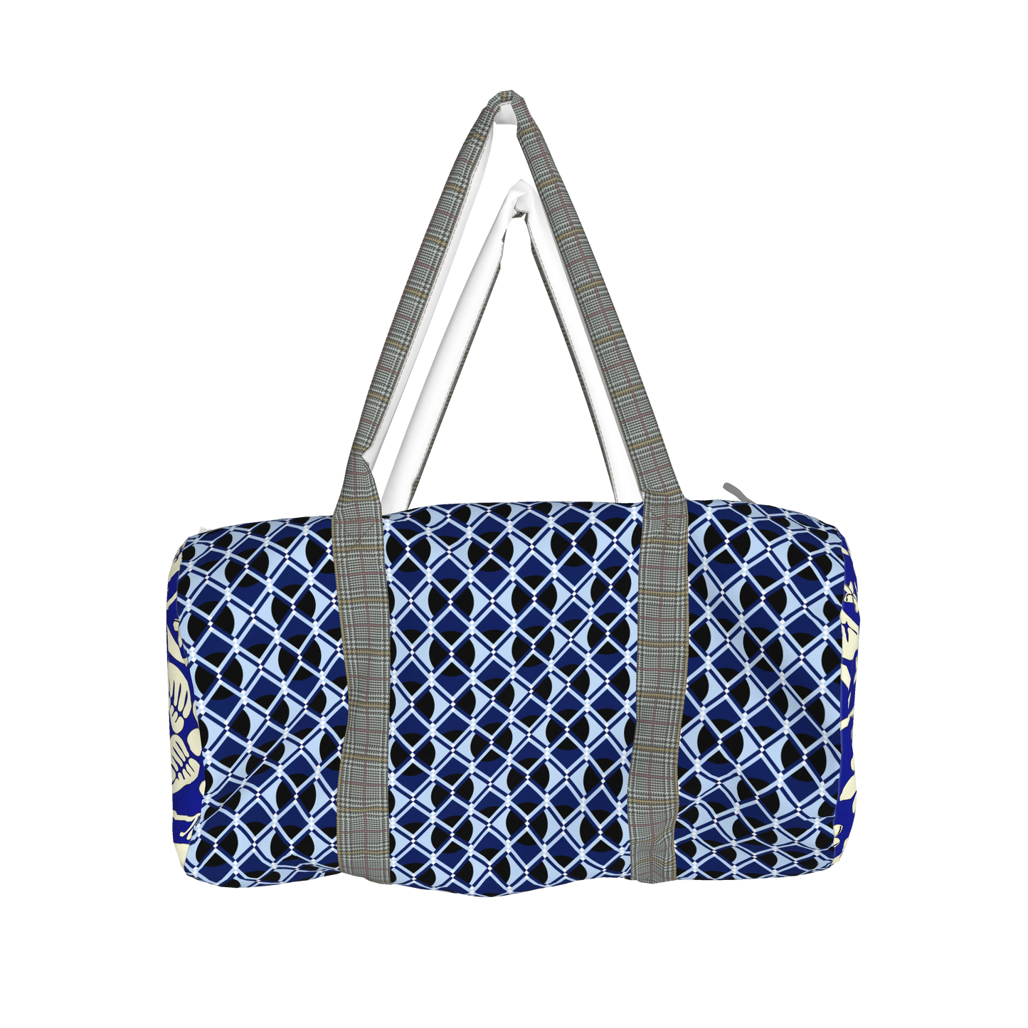 19" Duffel Bag in Digital Indigo Grid/Floral Print
