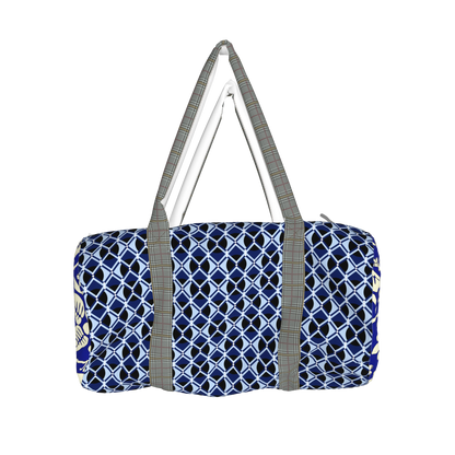 19" Duffel Bag in Digital Indigo Grid/Floral Print