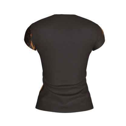 Signature Short Sleeve T-Shirt in Ochre Cotton-Spandex Jersey