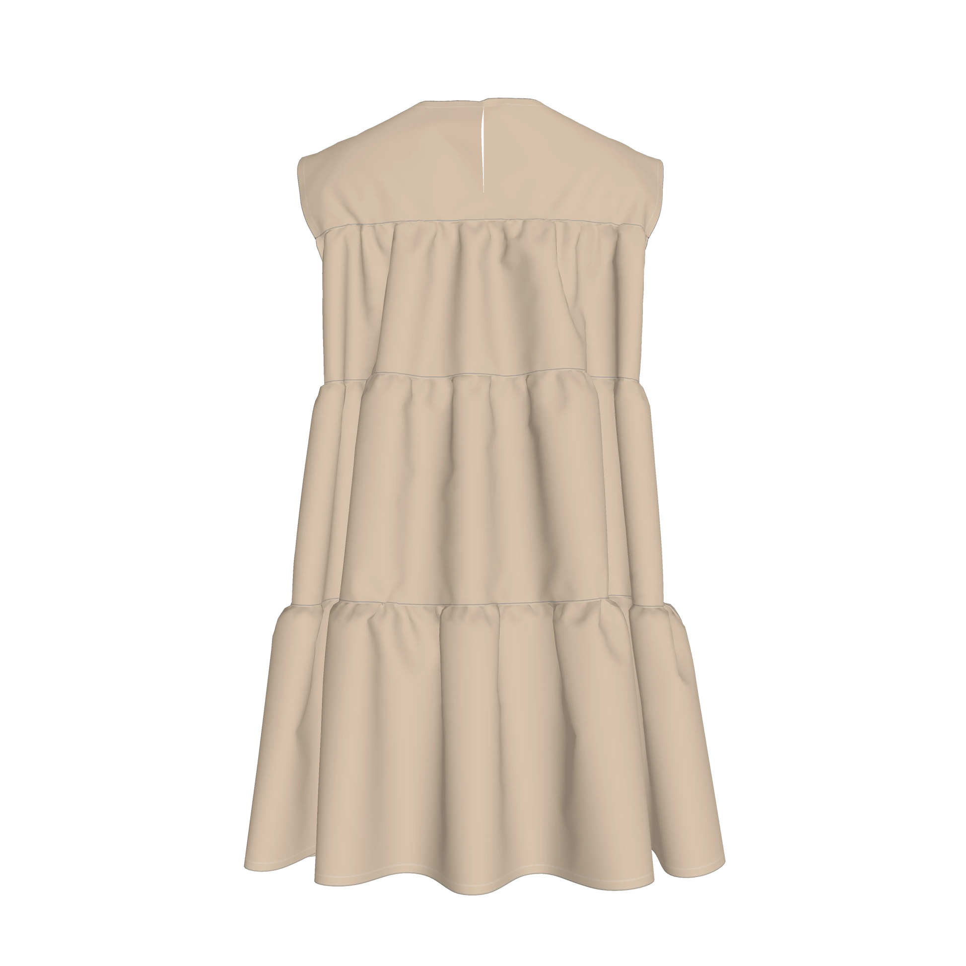 Ruffle Dress without Lining in Pima Cotton Poplin