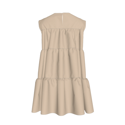Ruffle Dress without Lining in Pima Cotton Poplin