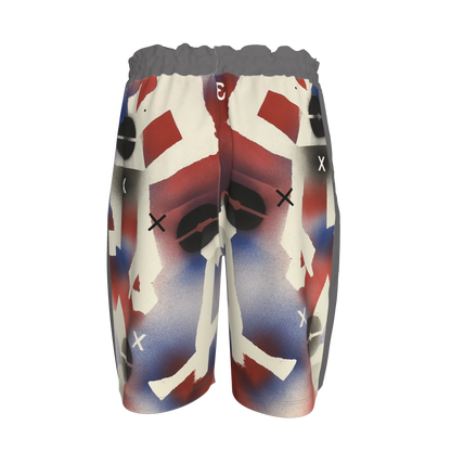 Jersey Basketball Shorts in Visionary Digital Print Cotton Fleece