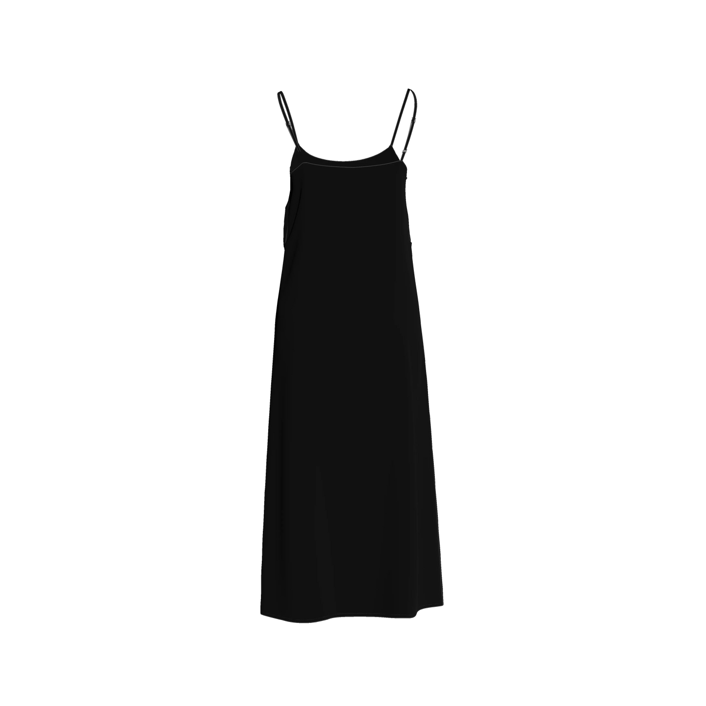 Pure Black Slip Dress in Ecovero Viscose Crepe
