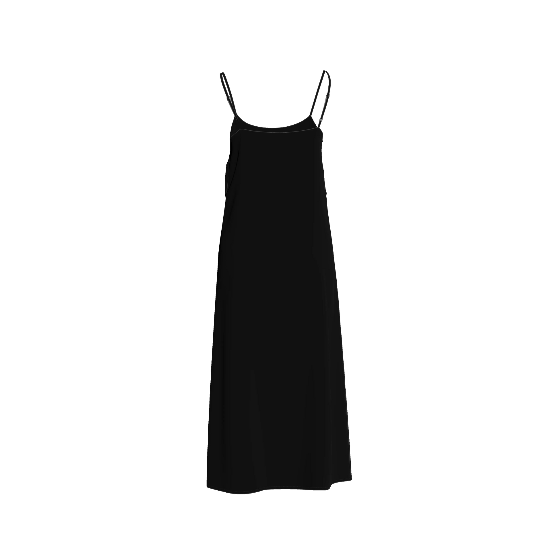 Pure Black Slip Dress in Ecovero Viscose Crepe