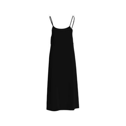 Pure Black Slip Dress in Ecovero Viscose Crepe