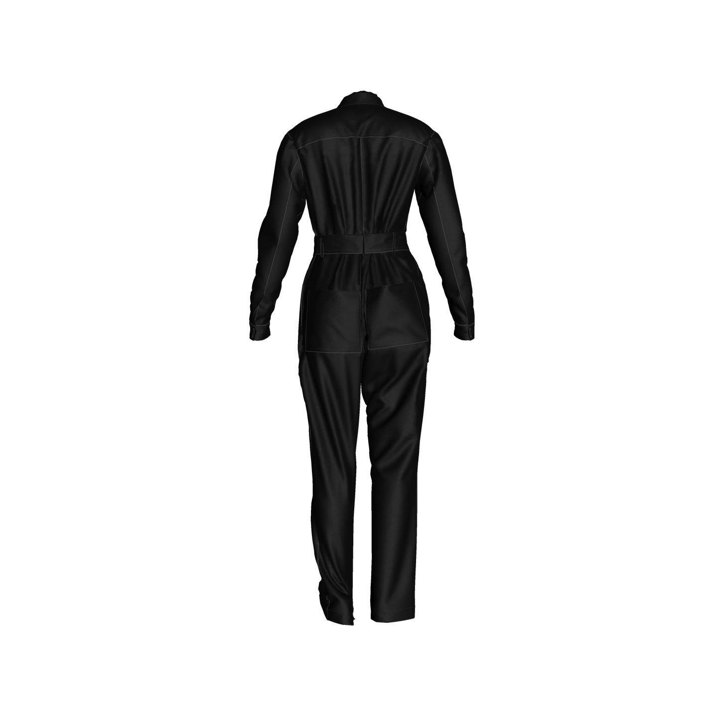 Relax Fit Woven Jumpsuit in Pure Black Ecovero Viscose Crepe