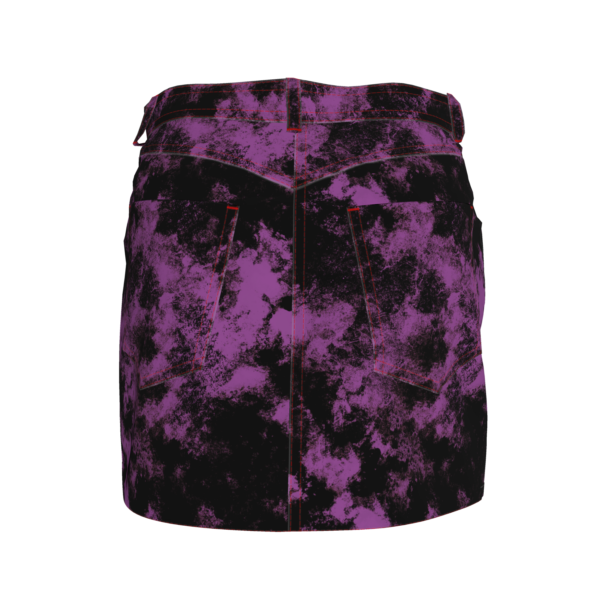 Purple Punk Skull Denim Mini