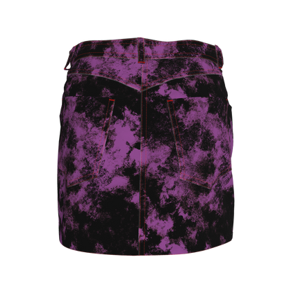 Purple Punk Skull Denim Mini