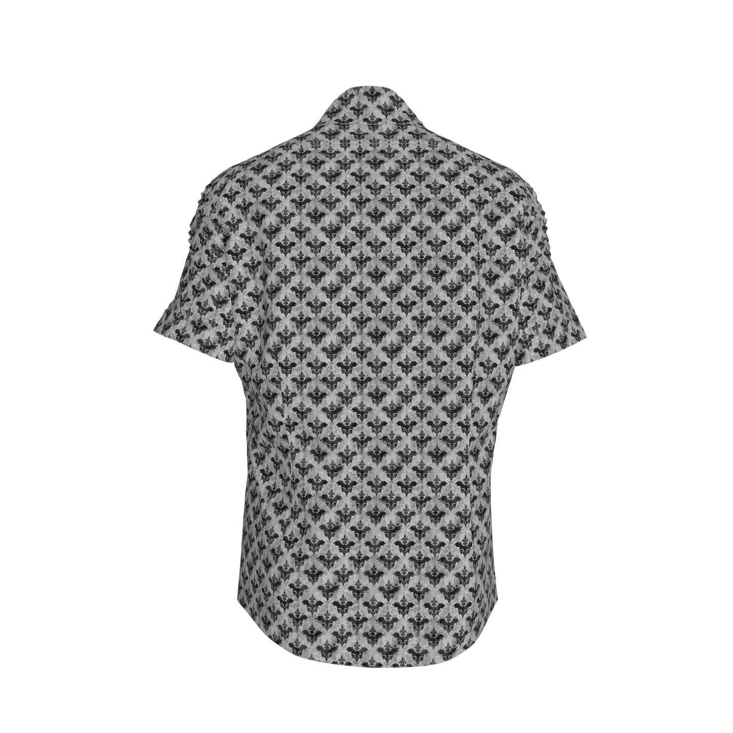 Bat Damask Short Sleeve Casual Shirt