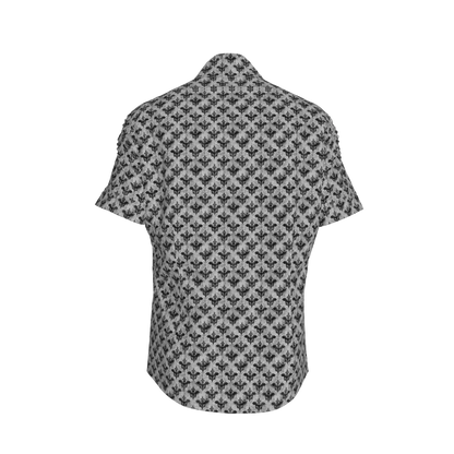 Bat Damask Short Sleeve Casual Shirt