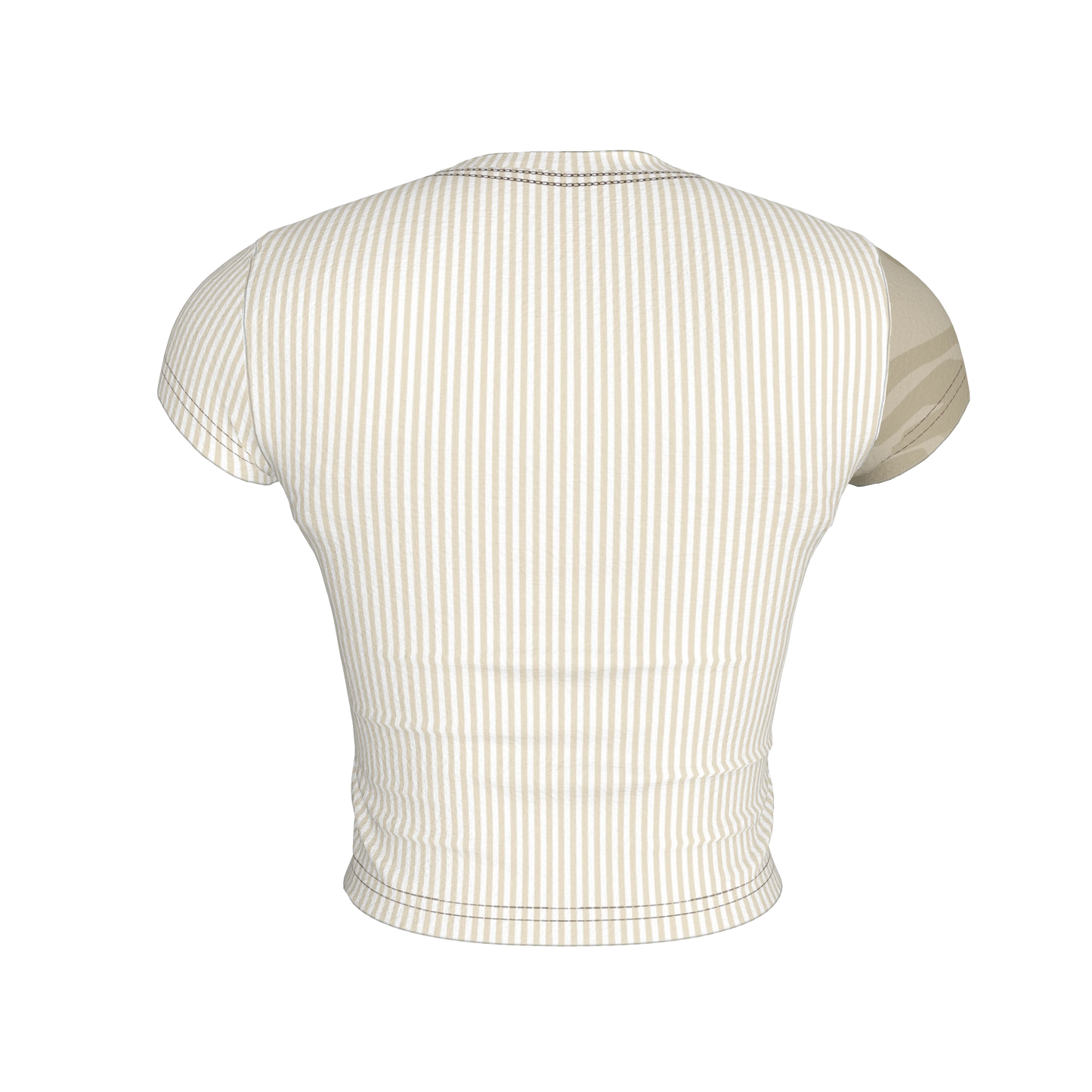 Camo Cropped Sleeve T-Shirt Half 'n Half