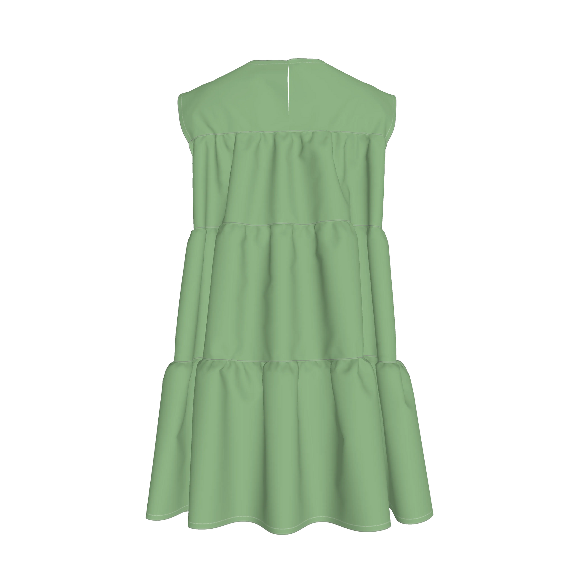 Ruffle Dress without Lining in Pima Cotton Poplin