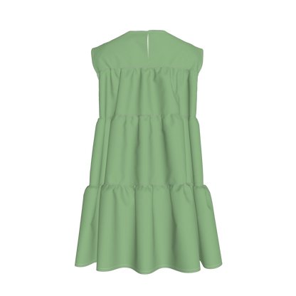 Ruffle Dress without Lining in Pima Cotton Poplin