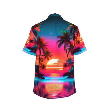 Organic Cotton Hawaiian Shirt – Sunset Paradise Print