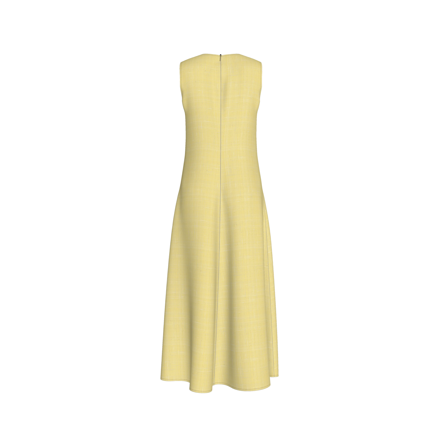 V-Neck A-Line Dress in Lightweight Cotton Poplin