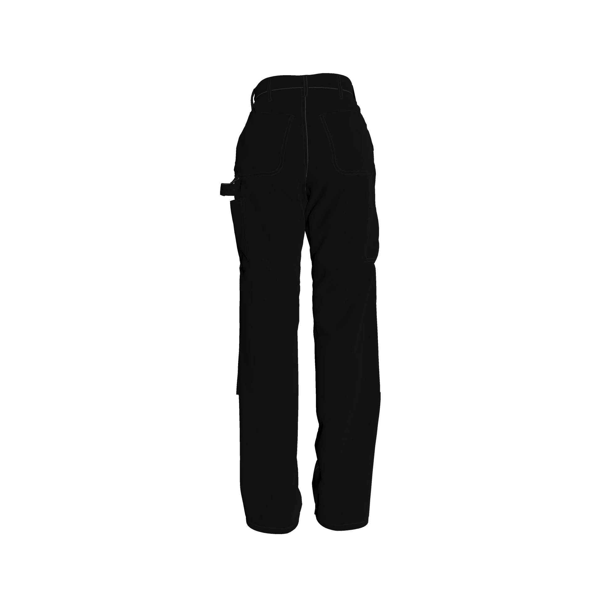 Carpenter Pants in Pure Black Heavy Stretch Cotton Twill