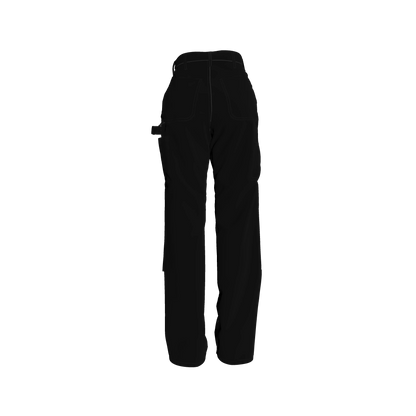 Carpenter Pants in Pure Black Heavy Stretch Cotton Twill