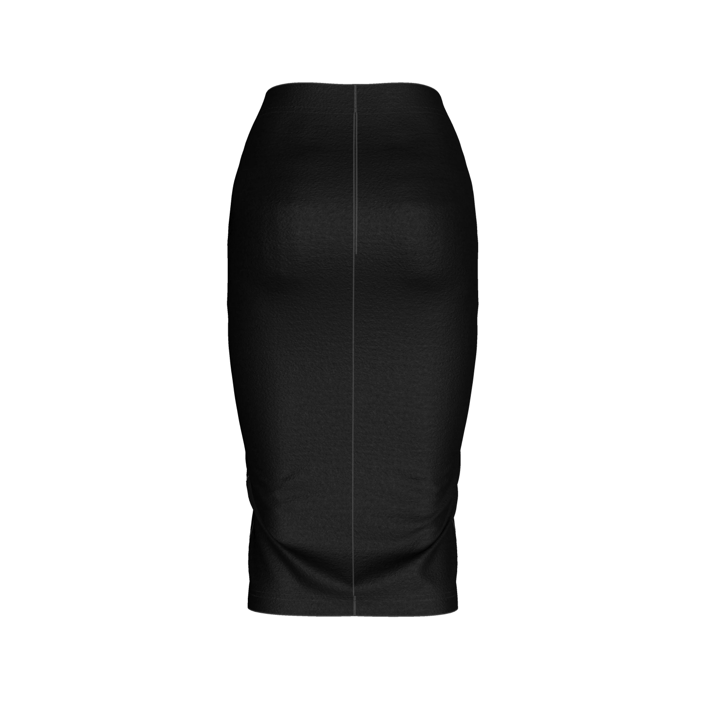 Body Con Knit Skirt in Pure Black Cotton-Spandex Lightweight Jersey