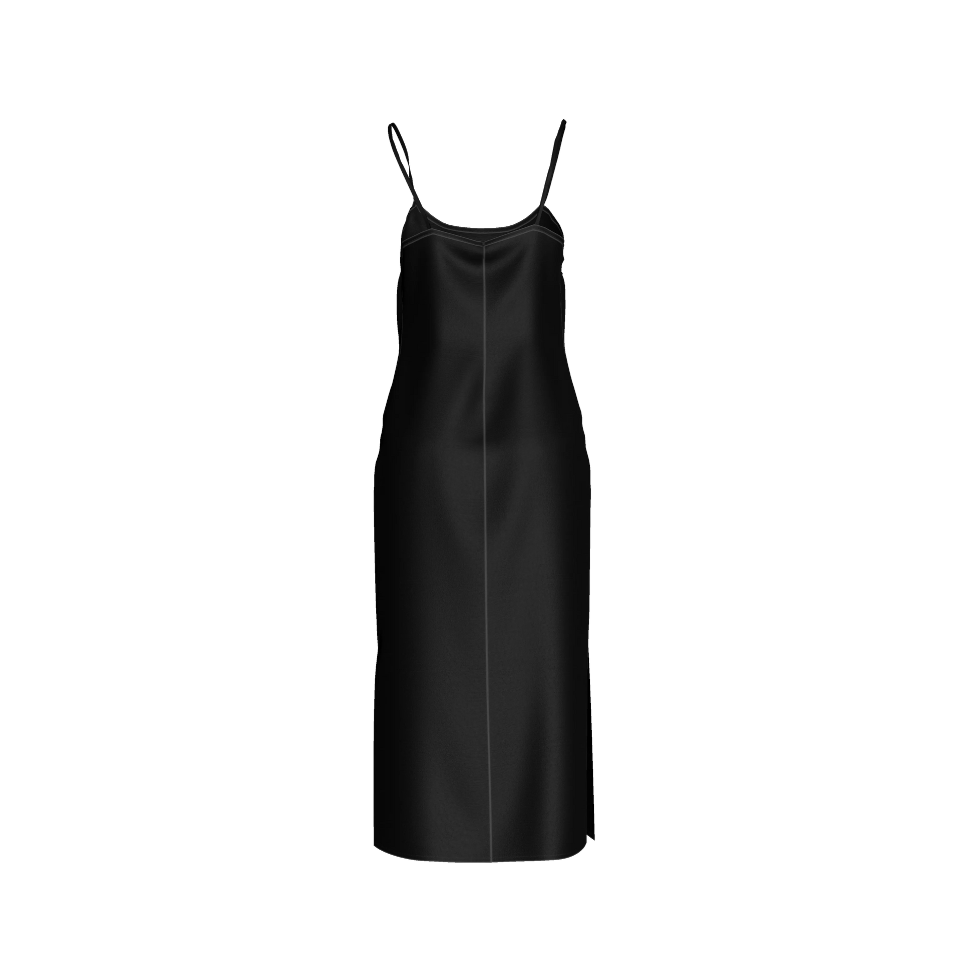 Darted Slip Dress in Pure Black Ecovero Crepe