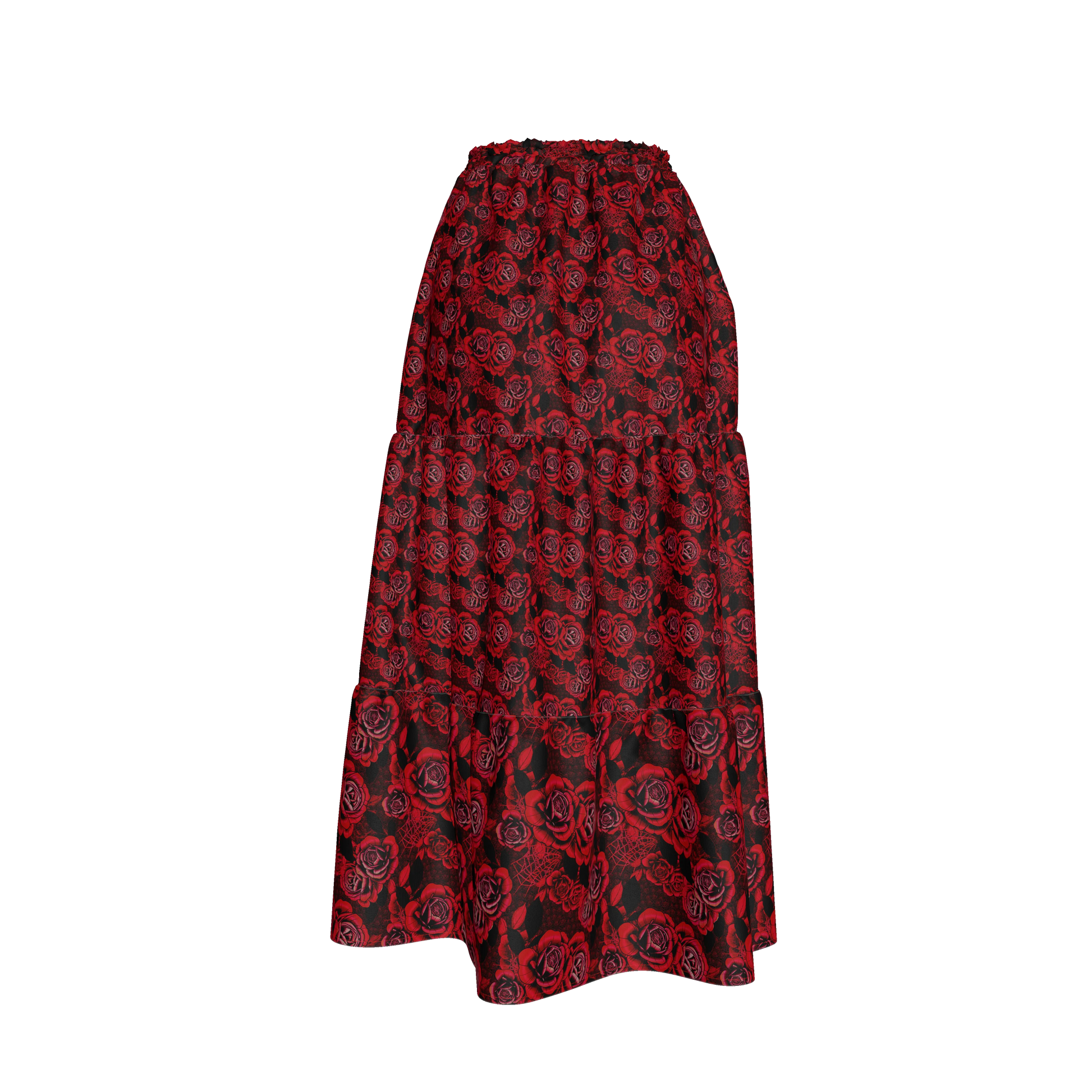 Red Rose Tiered Skirt