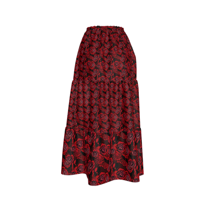 Red Rose Tiered Skirt