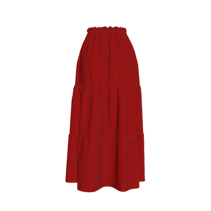 abrazos red prairie skirt