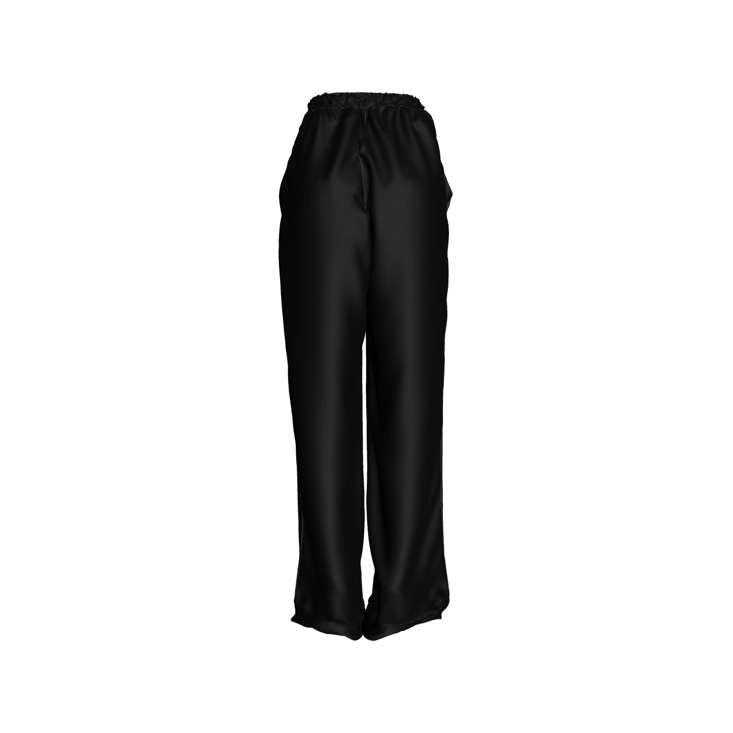 Draw String Pajama Pant in Pure Black Ecovero Viscose Crepe