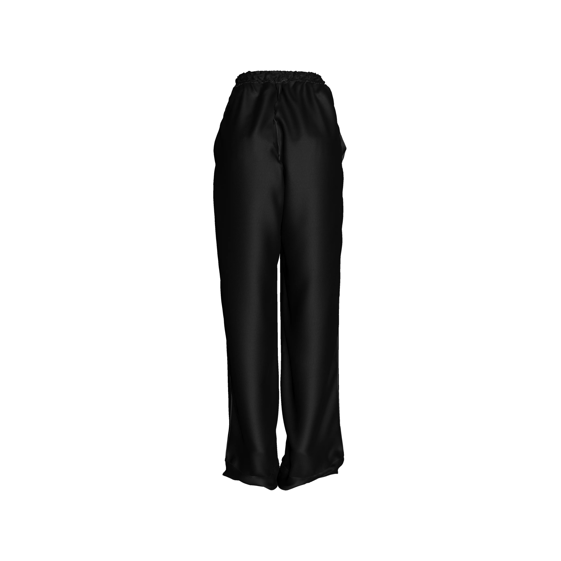 Draw String Pajama Pant in Pure Black Ecovero Viscose Crepe