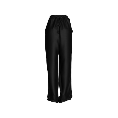 Draw String Pajama Pant in Pure Black Ecovero Viscose Crepe