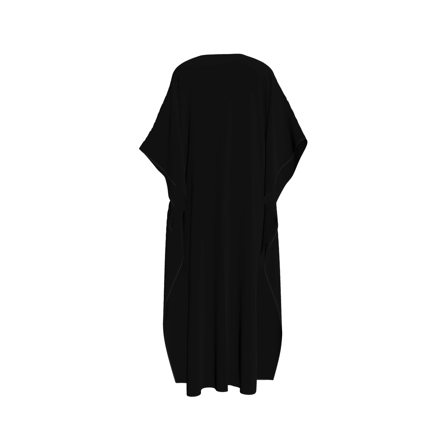 Caftan in Pure Black Pima Cotton Poplin Caftan