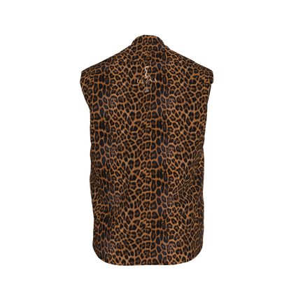 L'EGNA RISING (LEOPARD) VEST – Heavy Stretch Cotton Twill Gilet