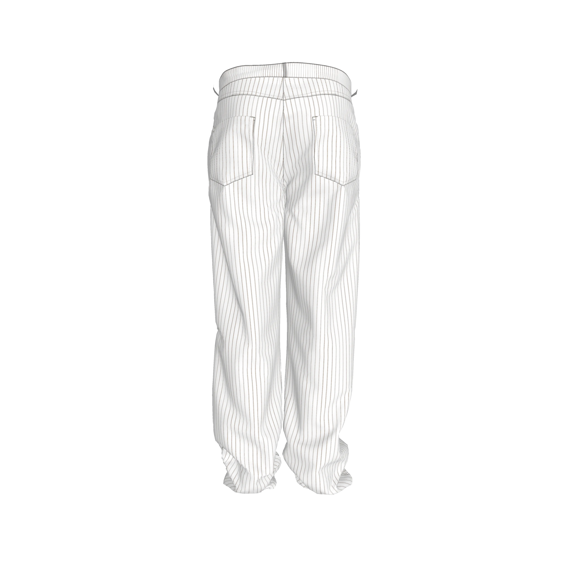 Brown Striped on White Premium Pants