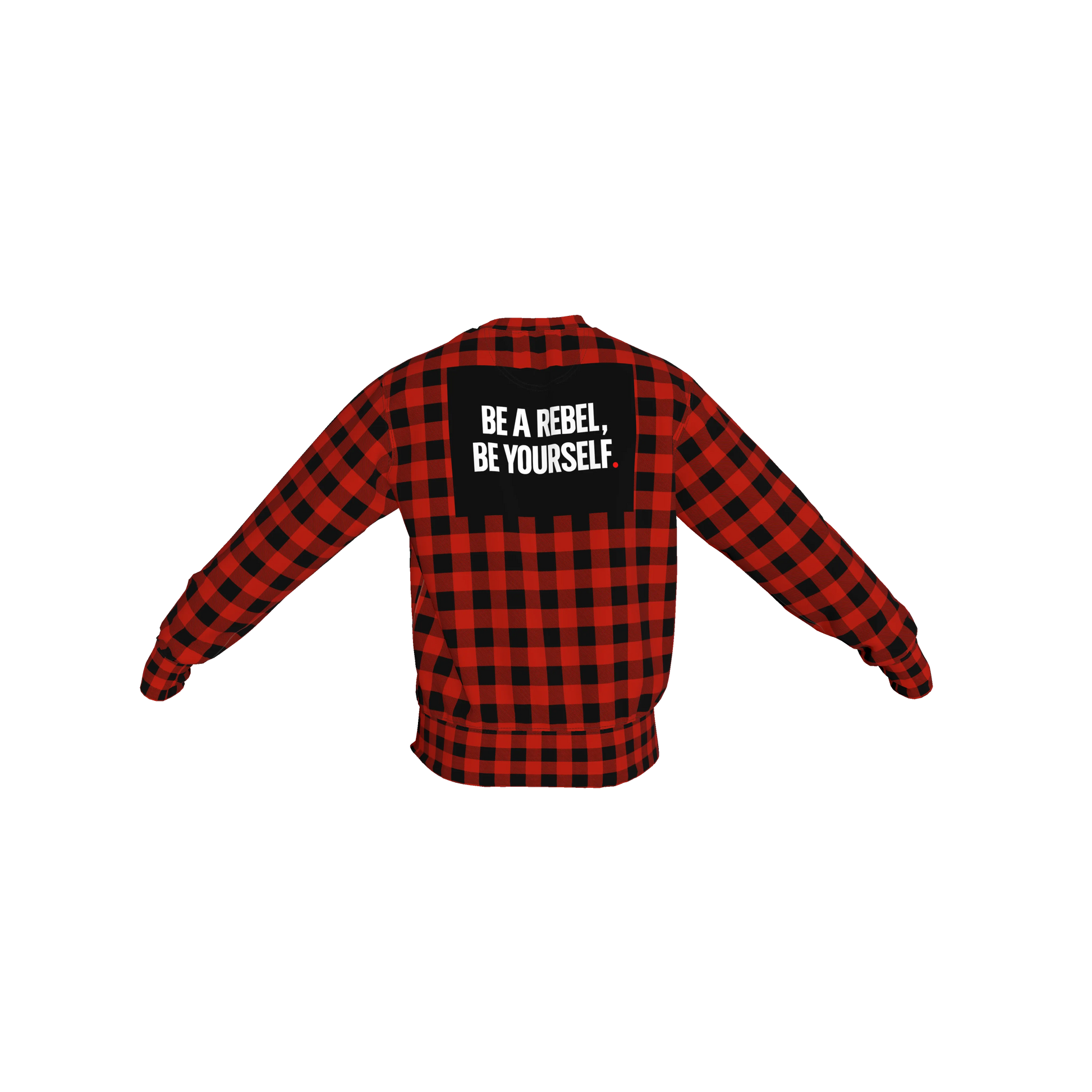 Crew Neck Sweatshirt with Inset V – Buffalo Check