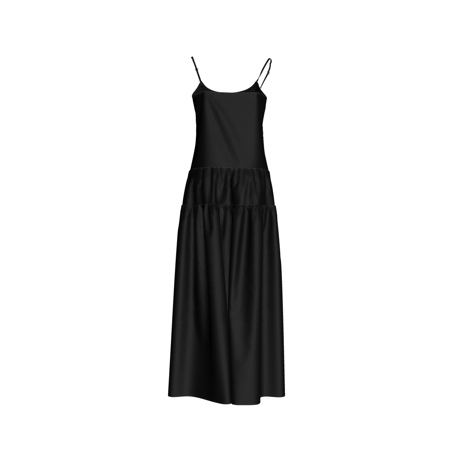 The Exponential Maxi Dress in Pure Black Ecovero Viscose Crepe
