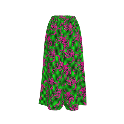Pink & Green Houndstooth Palazzo Pants