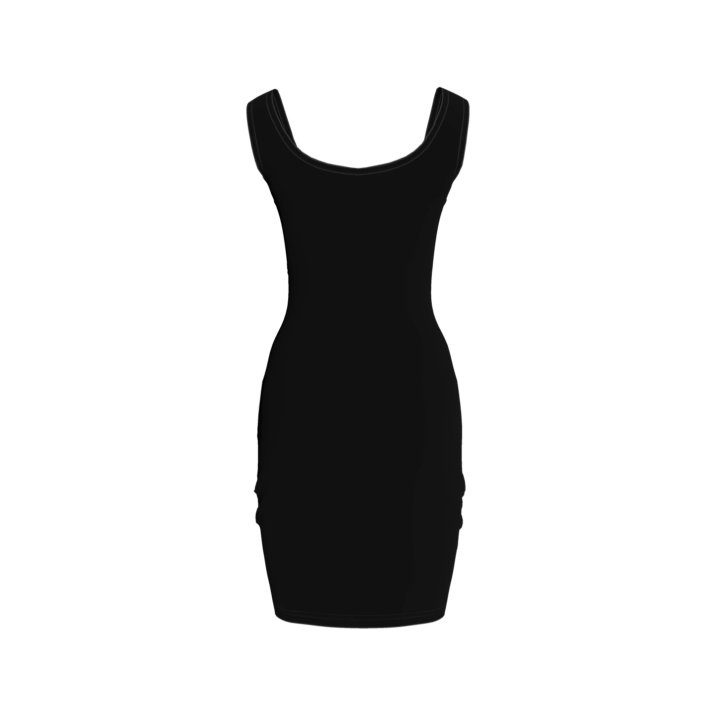 Body Con Tank Dress in Pure Black Rayon French Terry