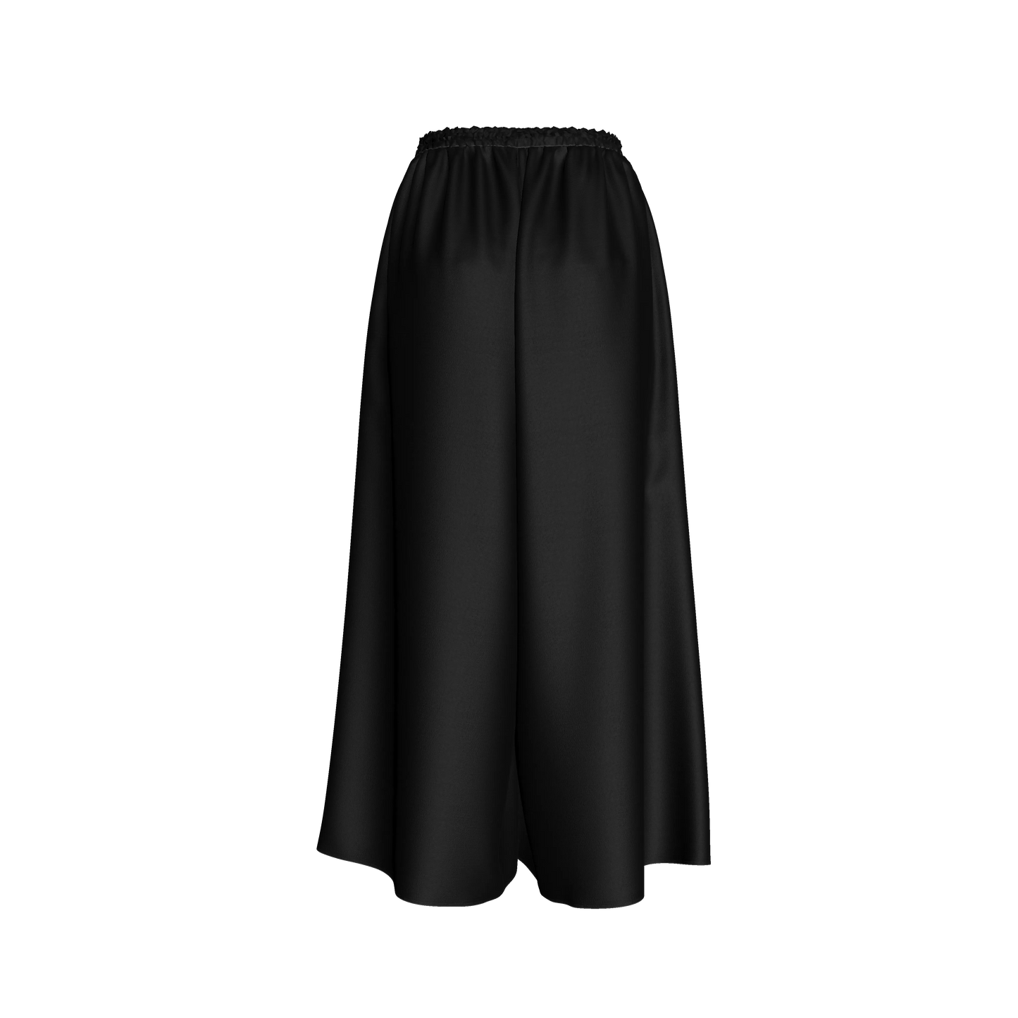 Palazzo Pant with Elastic Waist in Pure Black Ecovero Viscose Crepe